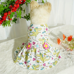 夏のペット用かわいいカートゥーンスカート、通気性のある犬用ファッション犬服スカートペットドレス p0580612
