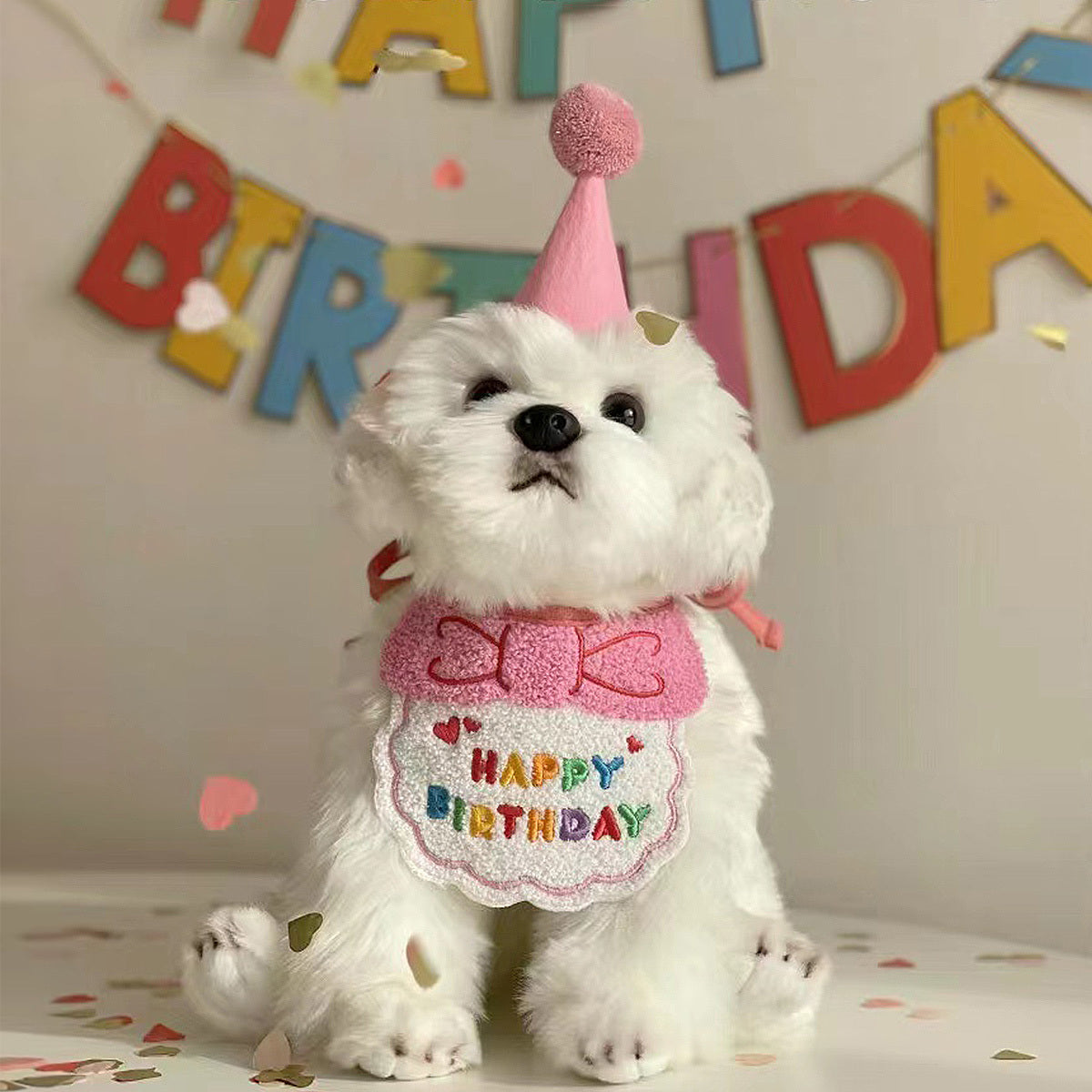 犬の誕生日パーティー用品 ペットパーティー 犬の誕生日帽子とバンダナセット 小型中型犬&猫用