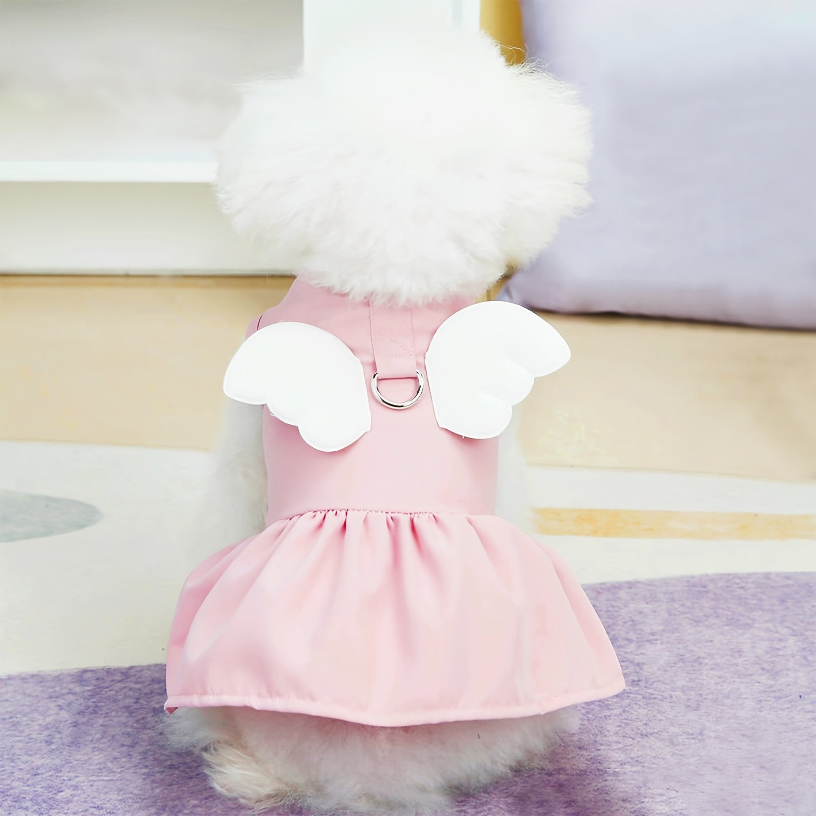 1pc エンジェルプリンセスドッグドレス、かわいいドッグスカート、結婚式や特別なイベントに最適、小型犬に適しています。